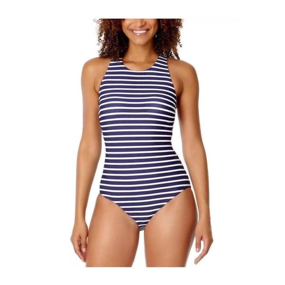 Lands' End Women's UPF 50 Removable Cups Swimsuit, Size XL, Navy R8